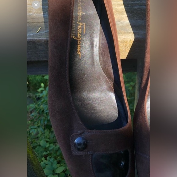 Salvatore Ferragamo Brown Heels Elegant Design size 10 Medium - Picture 4 of 8